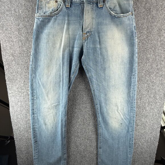 Nudie Jeans Men Denim Jeans 33x34 Average Joe Green Wave Adult Men ACTL 32X33 - Picture 1 of 16